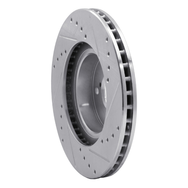 R1 Concepts R1 90-16 Saab 9-2X Front Left Drilled & Slotted Silver Brake Rotor