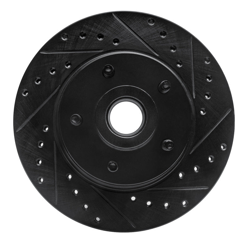 R1 Concepts R1 74-80 Ford Granada Front Right Drilled & Slotted Black Brake Rotor