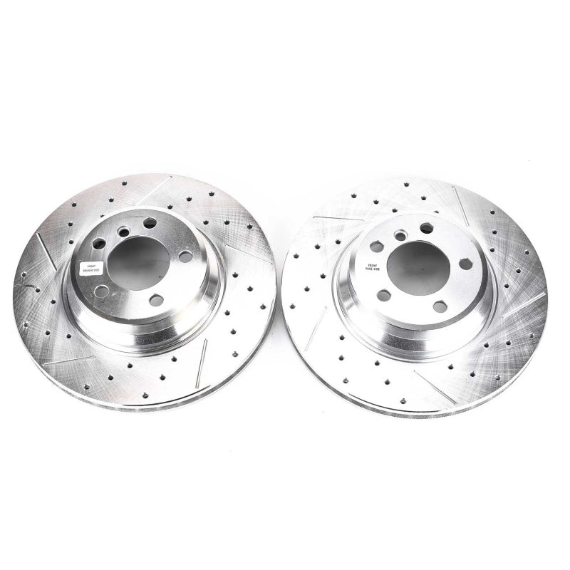 PowerStop Power Stop 02-05 BMW 745i Front Evolution Drilled & Slotted Rotors - Pair