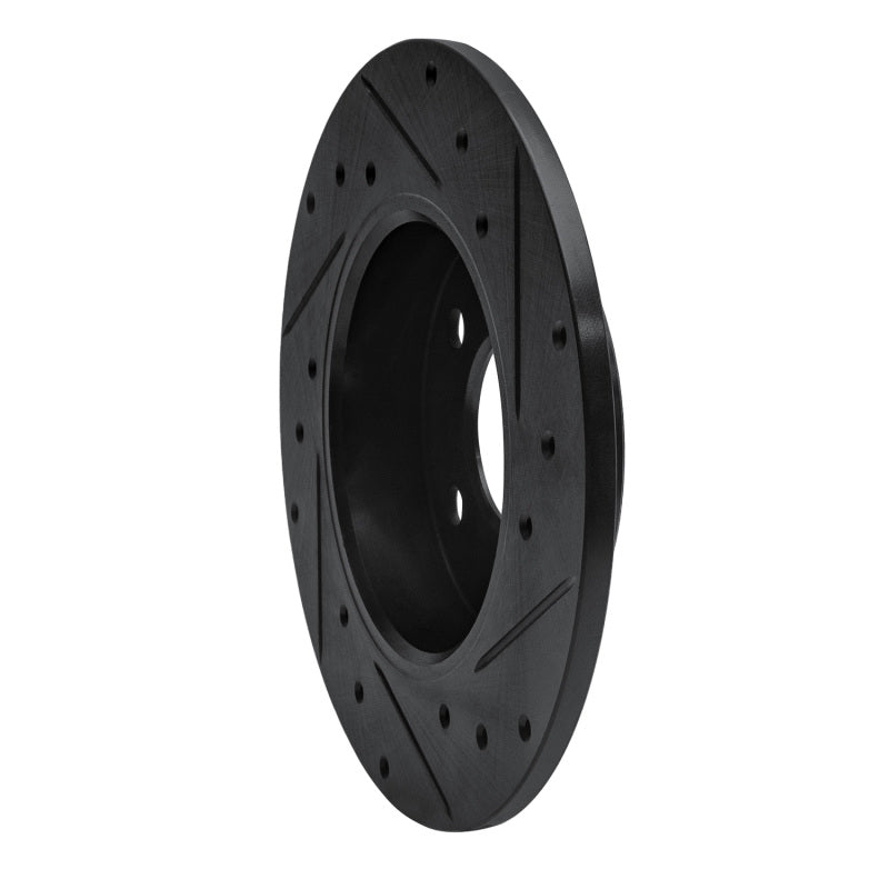 R1 Concepts R1 02-08 Chevrolet Zafira (Mexico) Rear Left Drilled & Slotted Black Brake Rotor