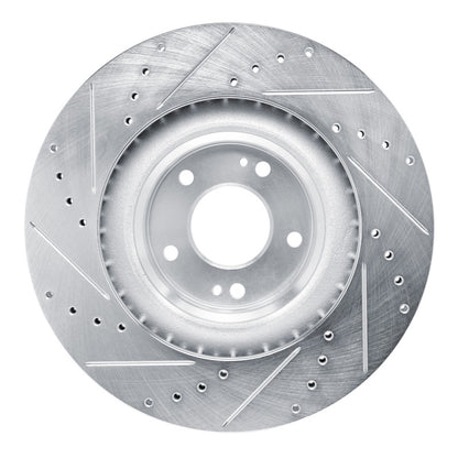 R1 Concepts R1 19-22 Hyundai Veloster N Front Right Drilled & Slotted Silver Brake Rotor