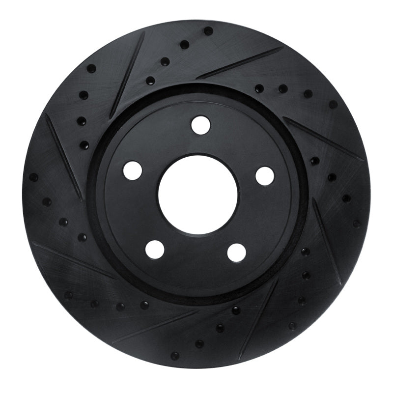 R1 Concepts R1 11-22 Dodge Durango Front Left Drilled & Slotted Black Brake Rotor