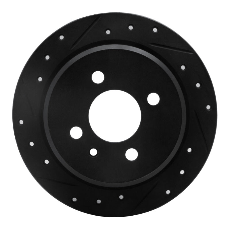 R1 Concepts R1 84-91 BMW 325IS Rear Left Drilled & Slotted Black Brake Rotor