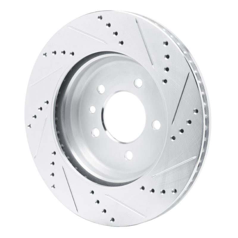 R1 Concepts R1 20-25 Land Rover Defender 90 Rear Left Drilled & Slotted Silver Brake Rotor