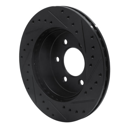 R1 Concepts R1 97-02 Dodge Durango Front Left Drilled & Slotted Black Brake Rotor