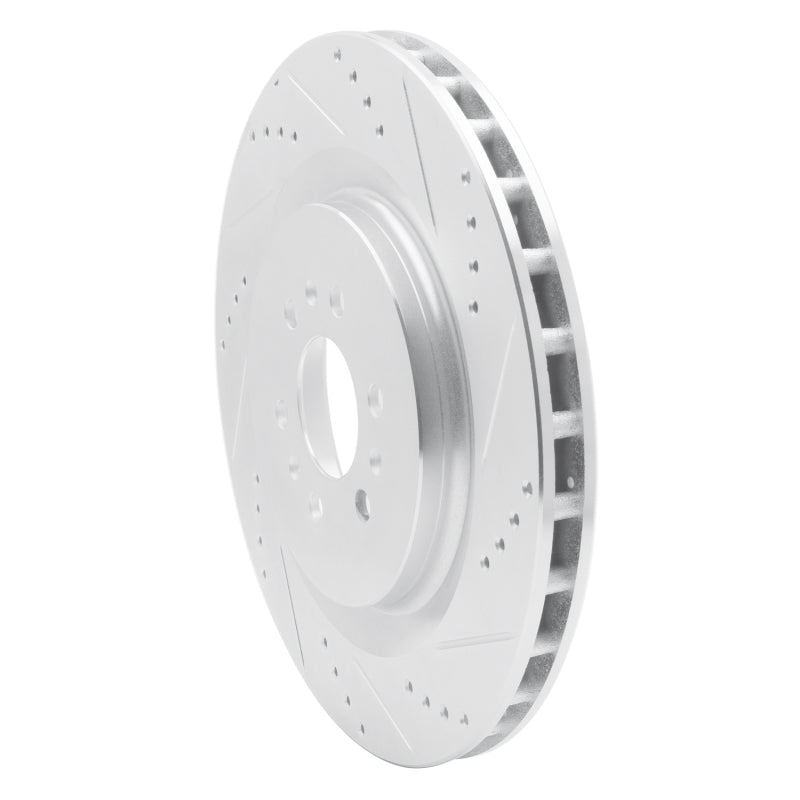 R1 Concepts R1 04-11 Cadillac STS Rear Right Drilled & Slotted Silver Brake Rotor