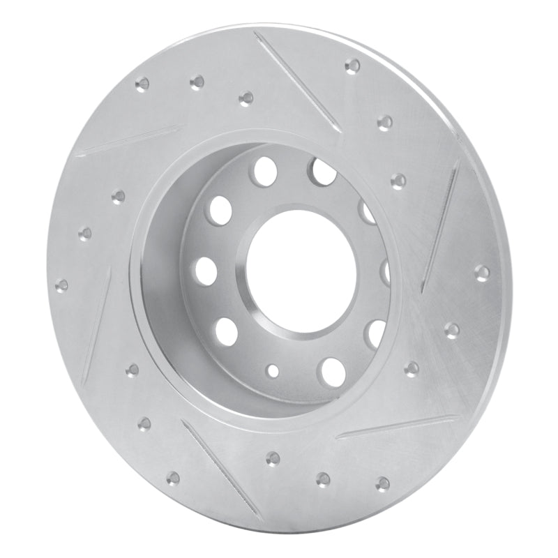 R1 Concepts R1 05-13 Audi A3 Rear Left Drilled & Slotted Silver Brake Rotor