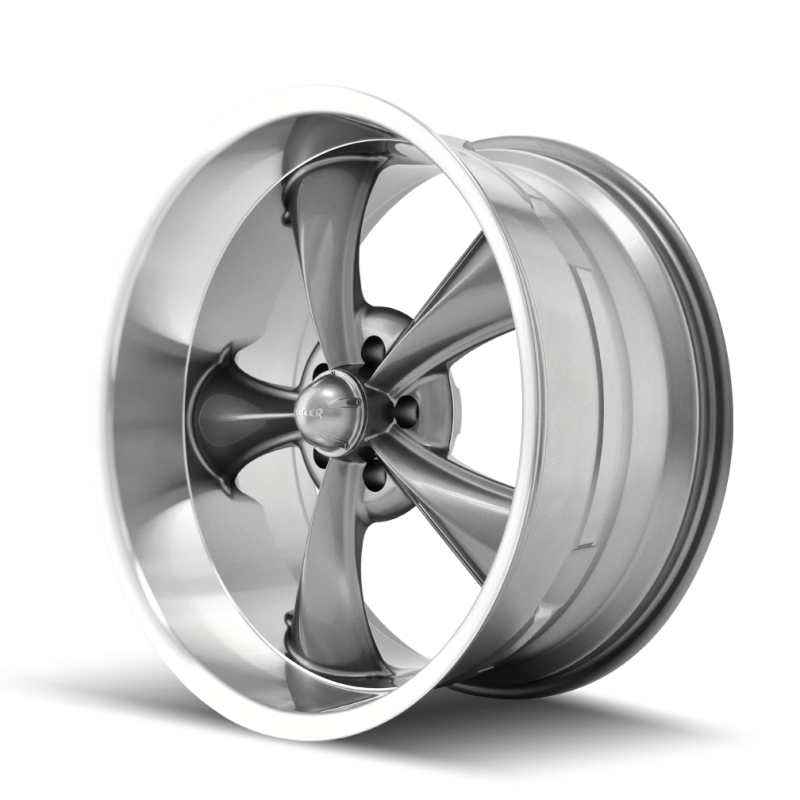 Ridler Wheels Ridler 695 18x8 / 5x120.65 BP / 0mm Offset / 83.82mm Hub Gloss Grey Machined Wheel