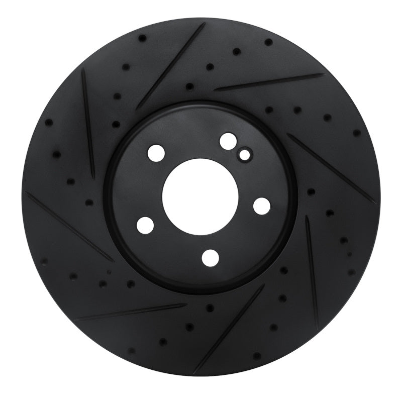 R1 Concepts R1 15-23 Mercedes-Benz E300 Front Left Drilled & Slotted Black Brake Rotor