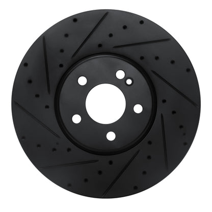 R1 Concepts R1 15-23 Mercedes-Benz E300 Front Left Drilled & Slotted Black Brake Rotor