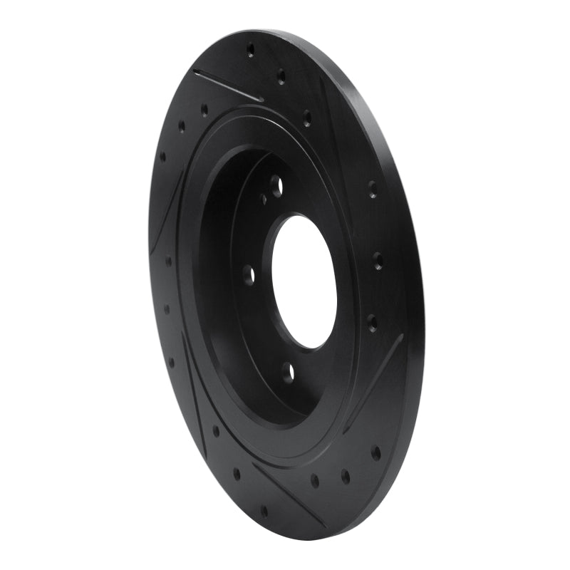 R1 Concepts R1 13-25 Hyundai Kona Rear Left Drilled & Slotted Black Brake Rotor