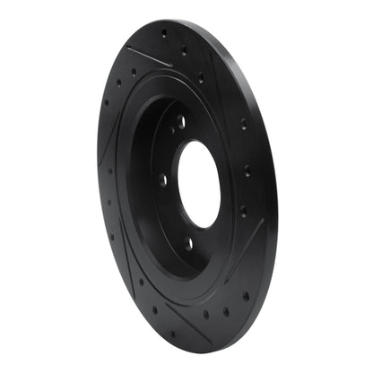 R1 Concepts R1 13-25 Hyundai Kona Rear Left Drilled & Slotted Black Brake Rotor
