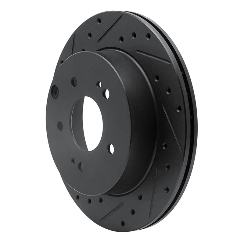 R1 Concepts R1 06-12 Mitsubishi Eclipse Rear Left Drilled & Slotted Black Brake Rotor