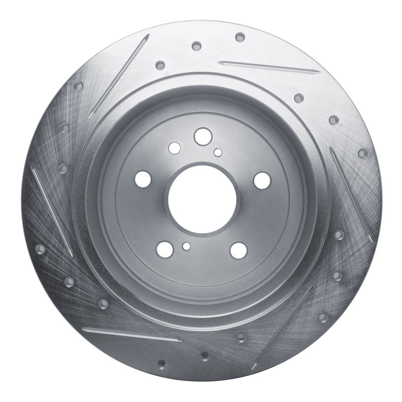R1 Concepts R1 09-15 Toyota Venza Rear Right Drilled & Slotted Silver Brake Rotor