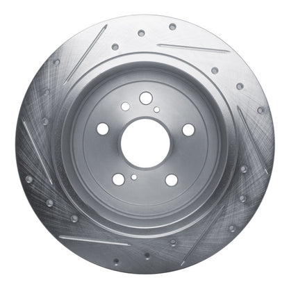 R1 Concepts R1 09-15 Toyota Venza Rear Right Drilled & Slotted Silver Brake Rotor