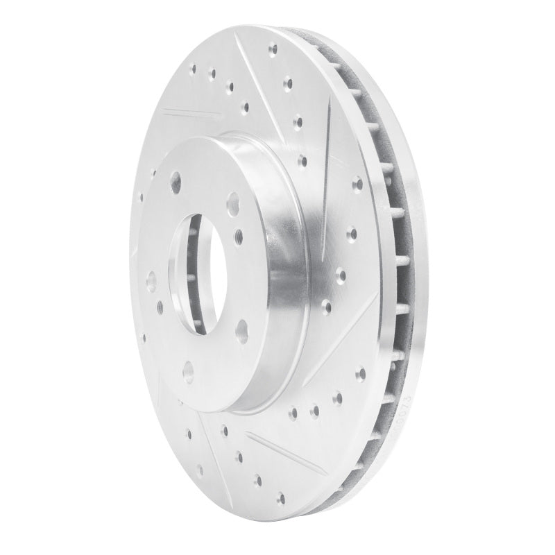R1 Concepts R1 89-96 Nissan 300ZX Front Right Drilled & Slotted Silver Brake Rotor