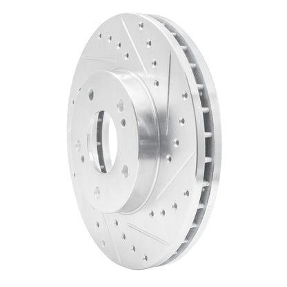R1 Concepts R1 89-96 Nissan 300ZX Front Right Drilled & Slotted Silver Brake Rotor