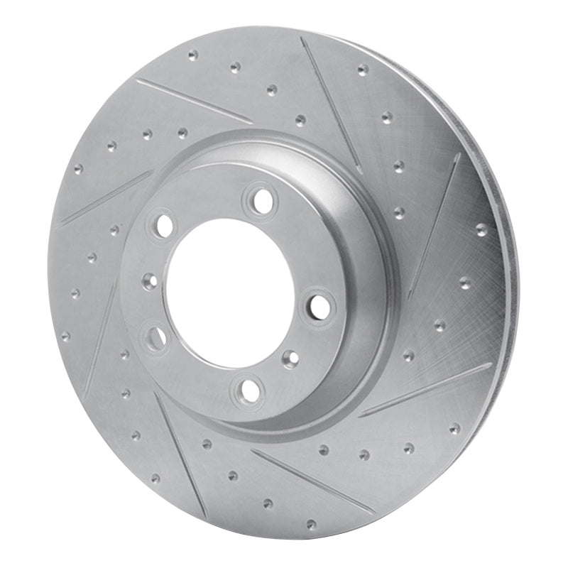 R1 Concepts R1 17-23 Porsche Panamera Right Front Drilled & Slotted Silver Brake Rotor