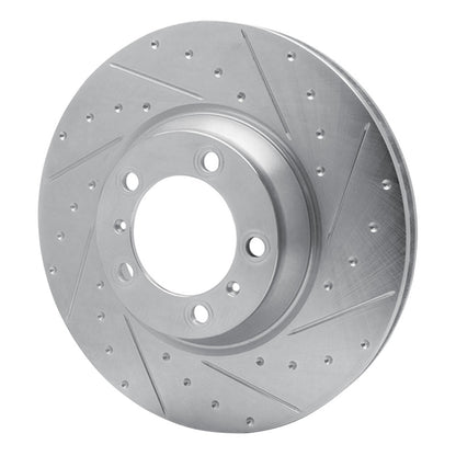 R1 Concepts R1 17-23 Porsche Panamera Right Front Drilled & Slotted Silver Brake Rotor