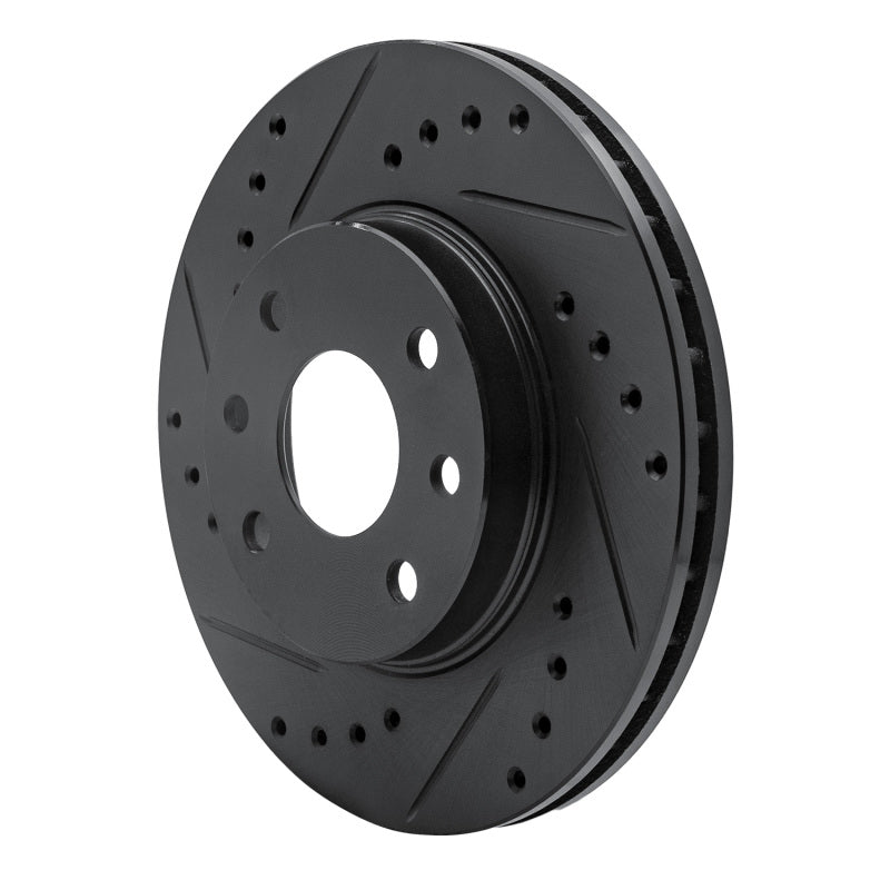 R1 Concepts R1 90-93 Asuna SUNFIRE Front Left Drilled & Slotted Black Brake Rotor