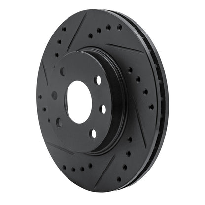 R1 Concepts R1 90-93 Asuna SUNFIRE Front Left Drilled & Slotted Black Brake Rotor