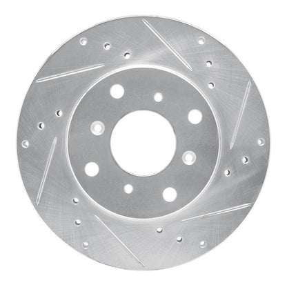 R1 Concepts R1 92-96 Honda Prelude Front Right Drilled & Slotted Silver Brake Rotor