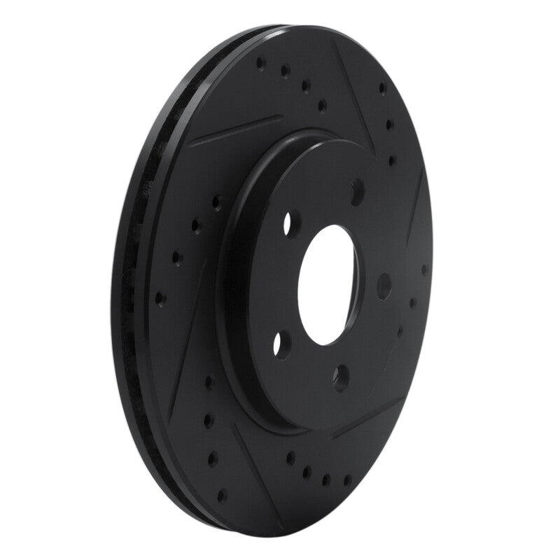 R1 Concepts R1 86-90 Chrysler Town & Country Front Right Drilled & Slotted Black Brake Rotor