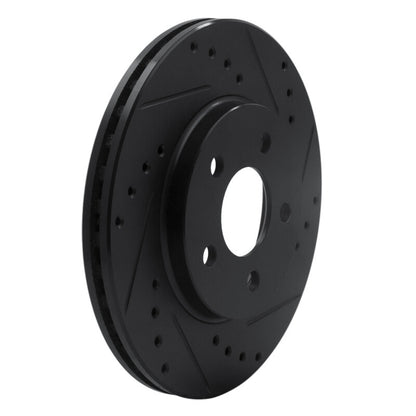 R1 Concepts R1 86-90 Chrysler Town & Country Front Right Drilled & Slotted Black Brake Rotor