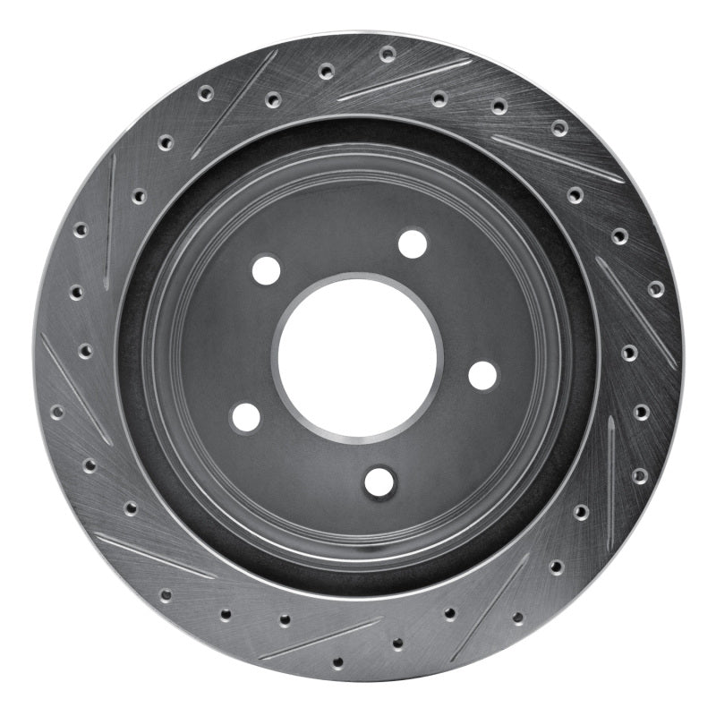 R1 Concepts R1 04-06 Ford E-150 Rear Right Drilled & Slotted Silver Brake Rotor