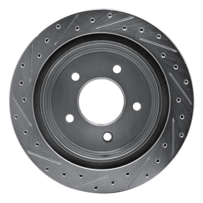 R1 Concepts R1 04-06 Ford E-150 Rear Right Drilled & Slotted Silver Brake Rotor