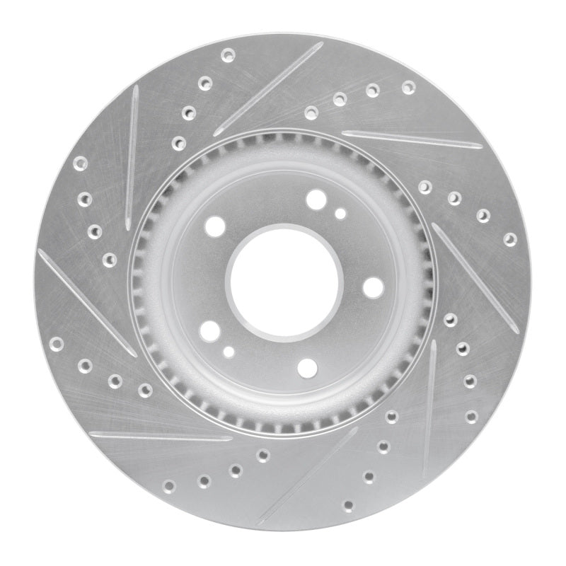 R1 Concepts R1 2020-2025 Hyundai Elantra Front Right Drilled & Slotted Silver Brake Rotor