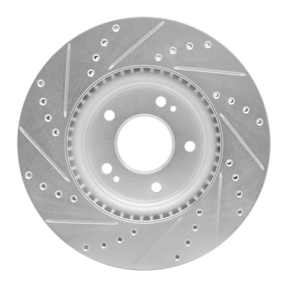 R1 Concepts R1 2020-2025 Hyundai Elantra Front Right Drilled & Slotted Silver Brake Rotor