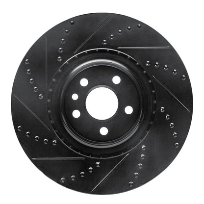 R1 Concepts R1 2007-2016 Volvo S60 Front Right Drilled & Slotted Black Brake Rotor