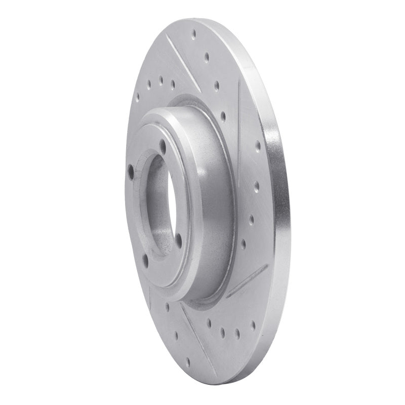 R1 Concepts R1 69-89 Peugeot 504 Front Right Drilled & Slotted Silver Brake Rotor