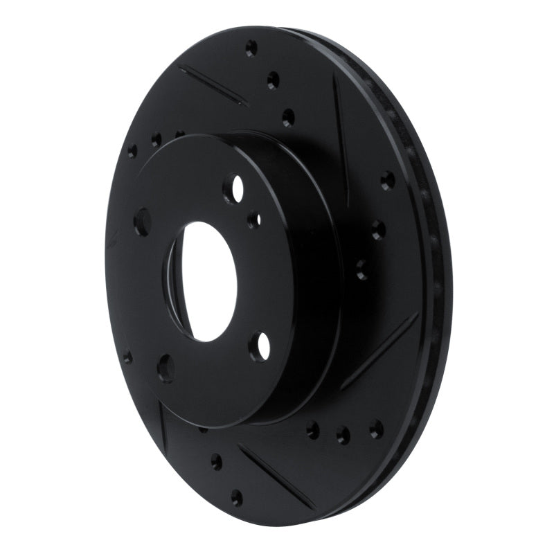 R1 Concepts R1 90-93 Mazda Miata Front Right Drilled & Slotted Black Brake Rotor