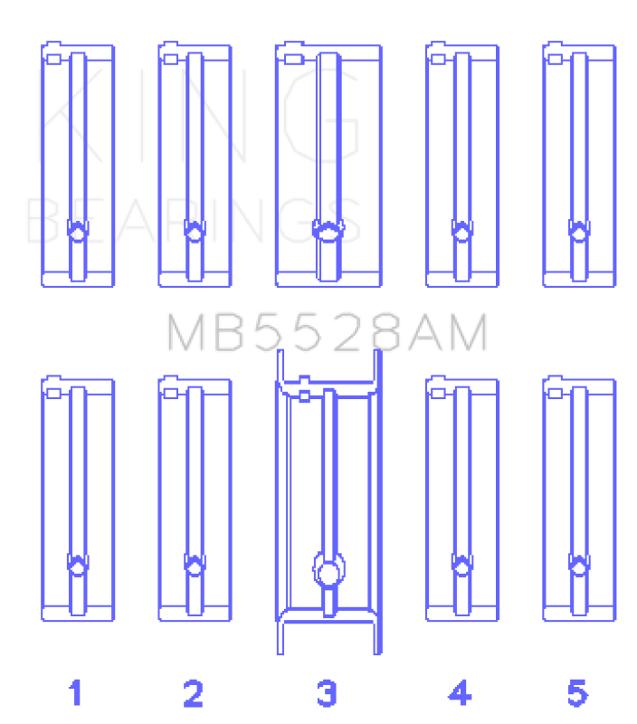 King Engine Bearings Mazda 626 F8/(Size +1.0mm) Main Bearing Set