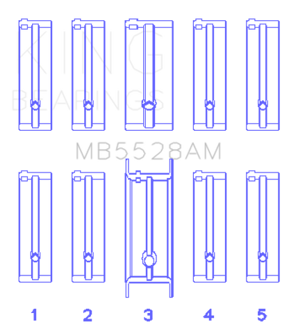 King Engine Bearings Mazda 626 F8/(Size +1.0mm) Main Bearing Set