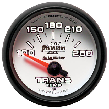 Autometer Phantom II 52.4mm Short Sweep Electronic 100-350 Def F Transmission Temperature Gauge
