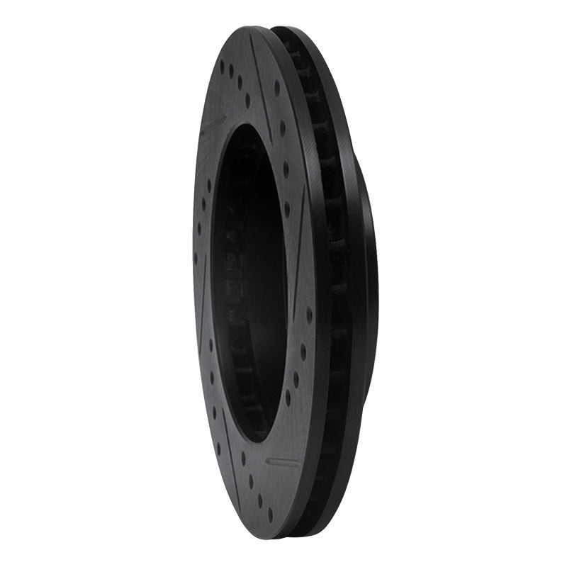 R1 Concepts R1 98-07 Mitsubishi Mirage Front Left Drilled & Slotted Black Brake Rotor