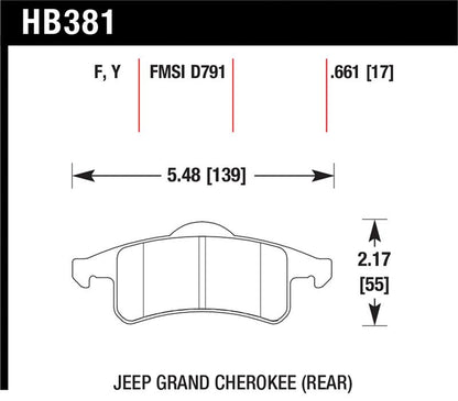 Hawk Performance Hawk 99-04 Jeep Grand Cherokee LTS Street Rear Brake Pads