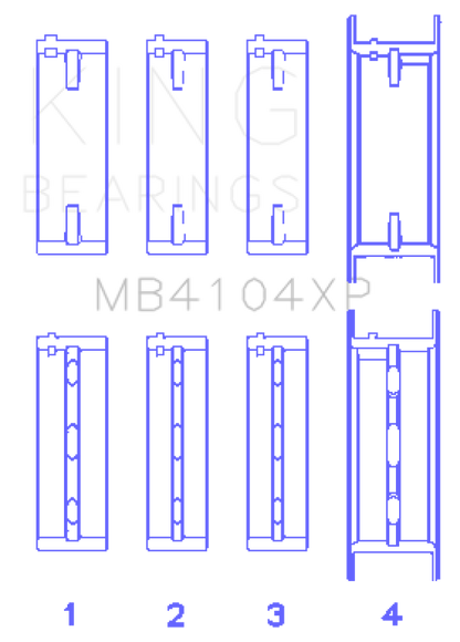 King Engine Bearings Nissan VG30DE/VG30DETT Performance Main Bearing Set - Size STD