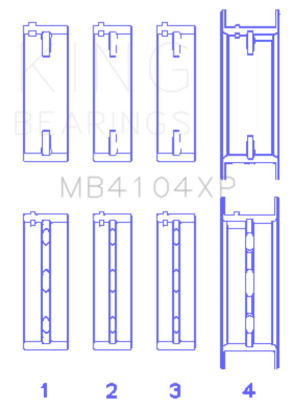 King Engine Bearings Nissan VG30DE/VG30DETT (Size +0.75) Performance Main Bearing Set