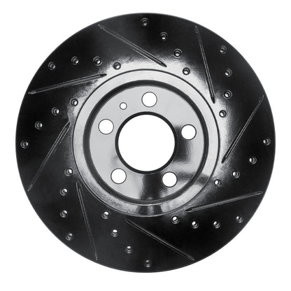 R1 Concepts R1 98-18 Audi A1 (Mexico) Front Left Drilled & Slotted Black Brake Rotor