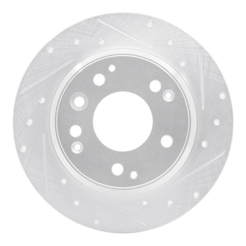 R1 Concepts R1 91-99 Acura Legend Rear Right Drilled & Slotted Silver Brake Rotor