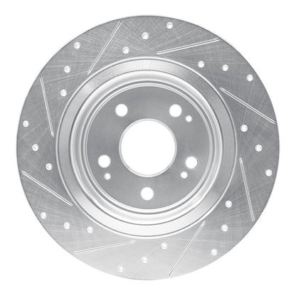 R1 Concepts R1 17-20 Acura MDX Rear Right Drilled & Slotted Silver Brake Rotor