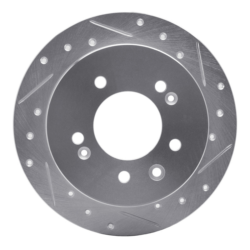 R1 Concepts R1 07-10 Hyundai Elantra Rear Right Drilled & Slotted Silver Brake Rotor