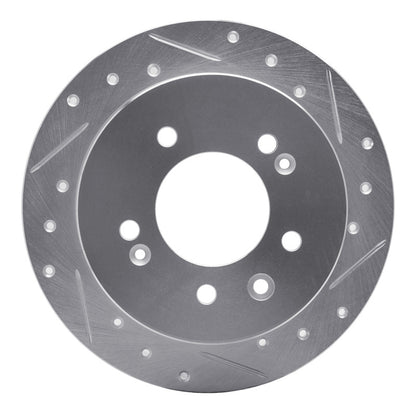 R1 Concepts R1 07-10 Hyundai Elantra Rear Right Drilled & Slotted Silver Brake Rotor