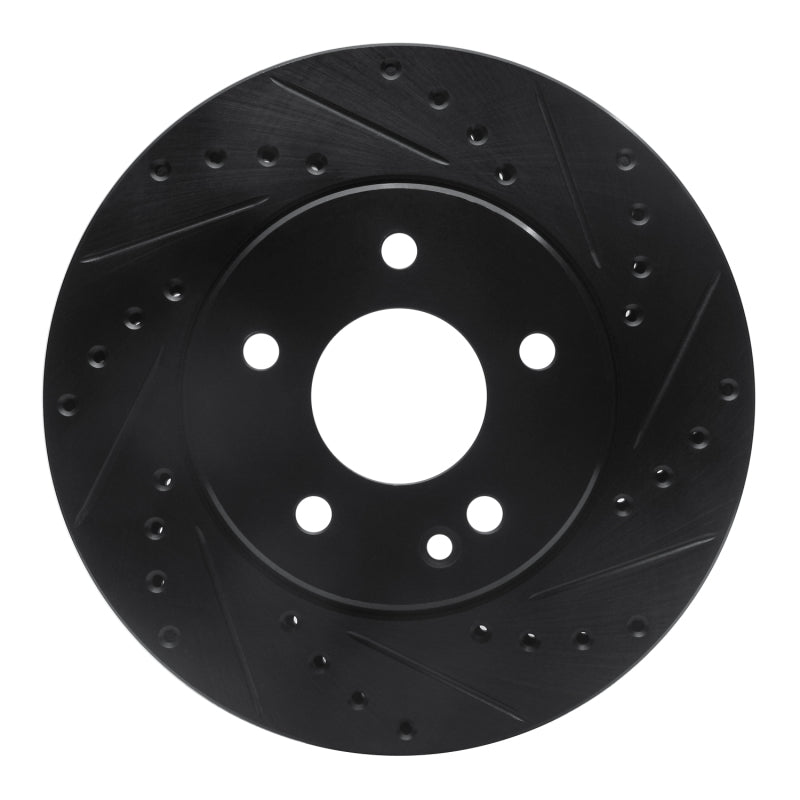 R1 Concepts R1 94-97 Mercedes-Benz C280 Front Right Drilled & Slotted Black Brake Rotor