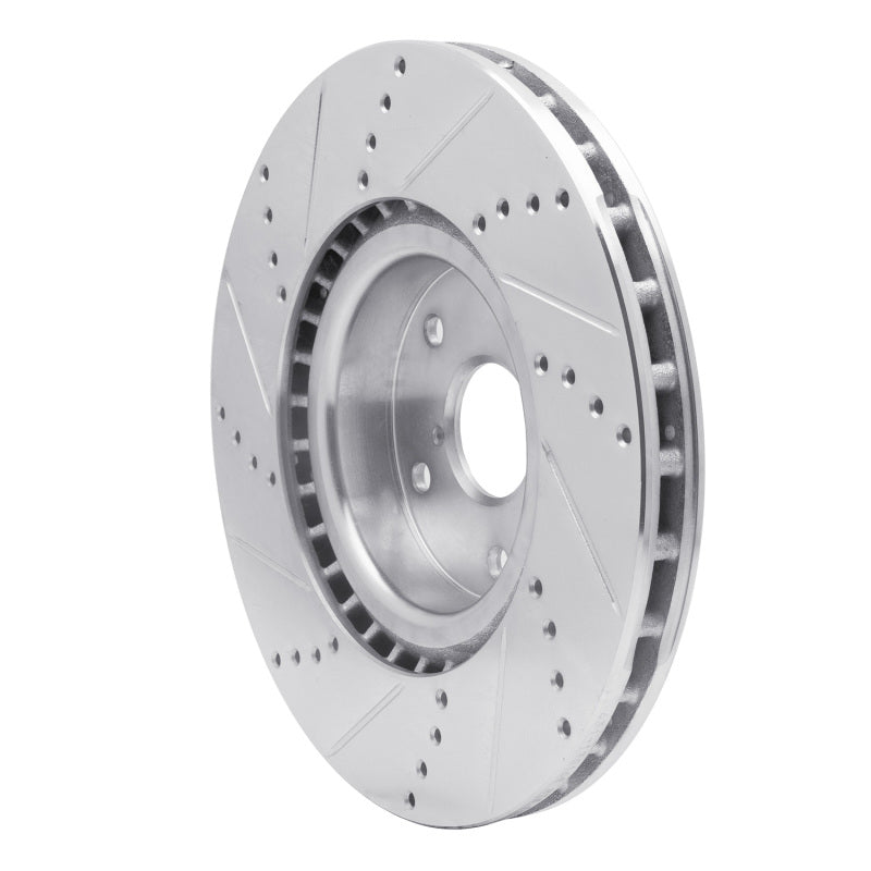 R1 Concepts R1 05-20 Subaru WRX Front Right Drilled & Slotted Silver Brake Rotor