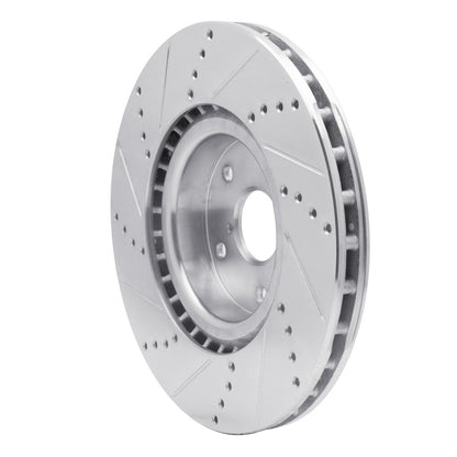 R1 Concepts R1 05-20 Subaru WRX Front Right Drilled & Slotted Silver Brake Rotor
